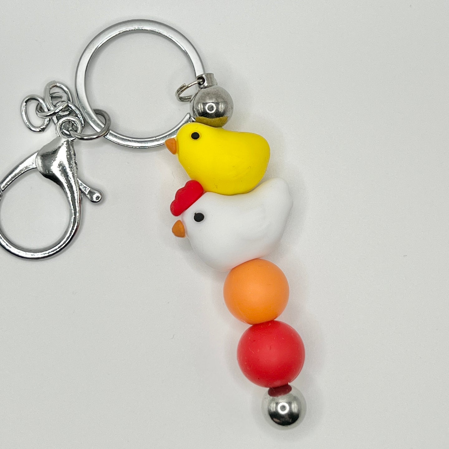 Chicken Mama Silver Keychain Bar